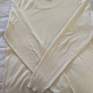 DR2 Cream Scoop Neck Lightweight Sweater